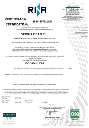 certificazione ISO 3834:2005