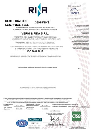 certificazione ISO 9001 : 2015